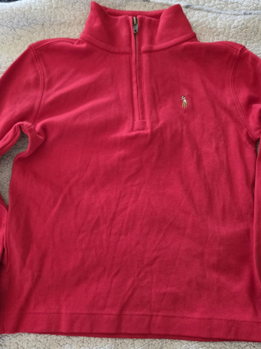 Polo by Ralph Lauren Bright Red Kids Quarter-Zip Pullover